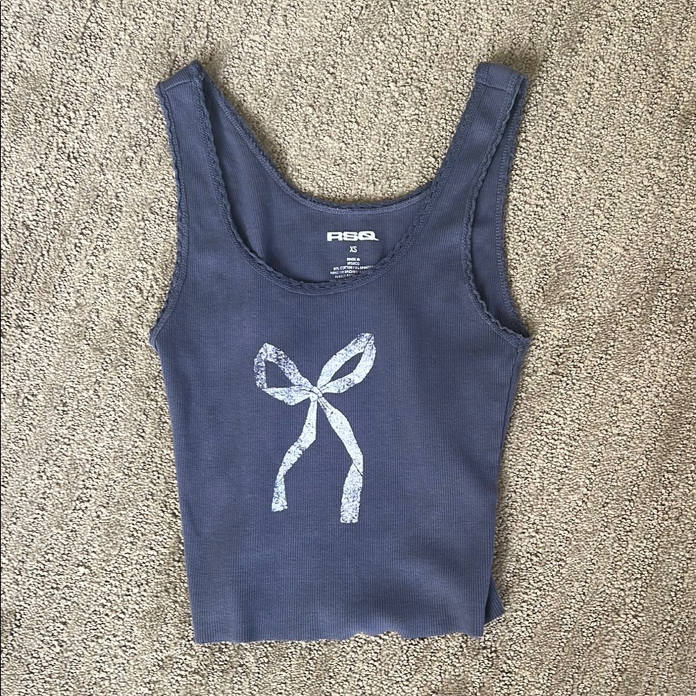 RSQ Womens Bow Tank Top - Blue